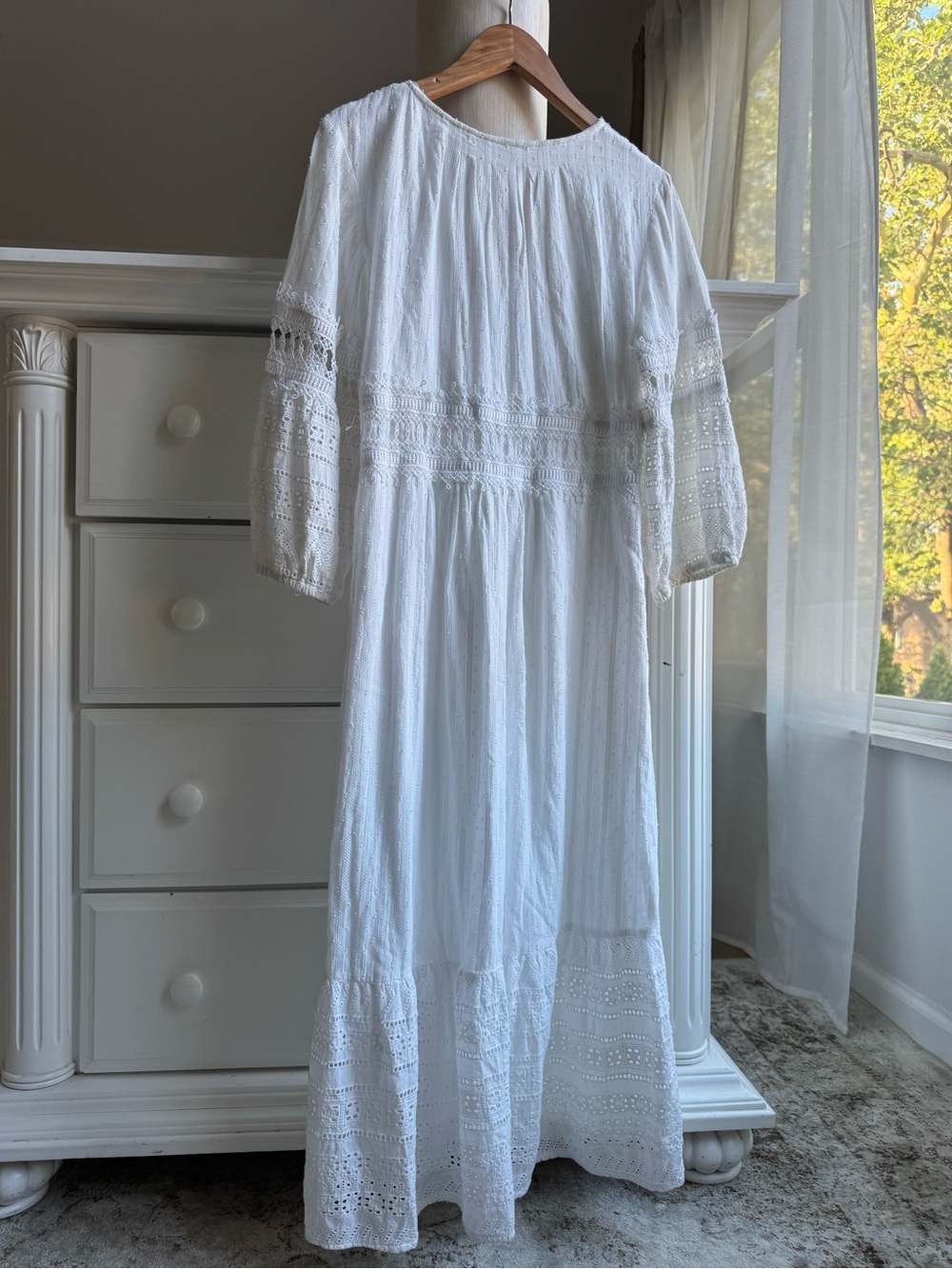 Anthropologie White Lace Maxi Dress Women’s US 4 / EU 36 - Picture 10 of 12